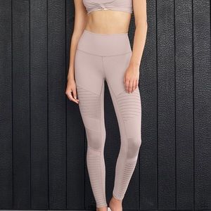 Alo high waisted moto pants in blush
